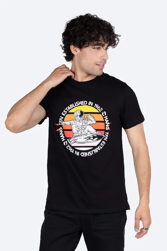 Limited Edition T-shirt estampado circular astronauta