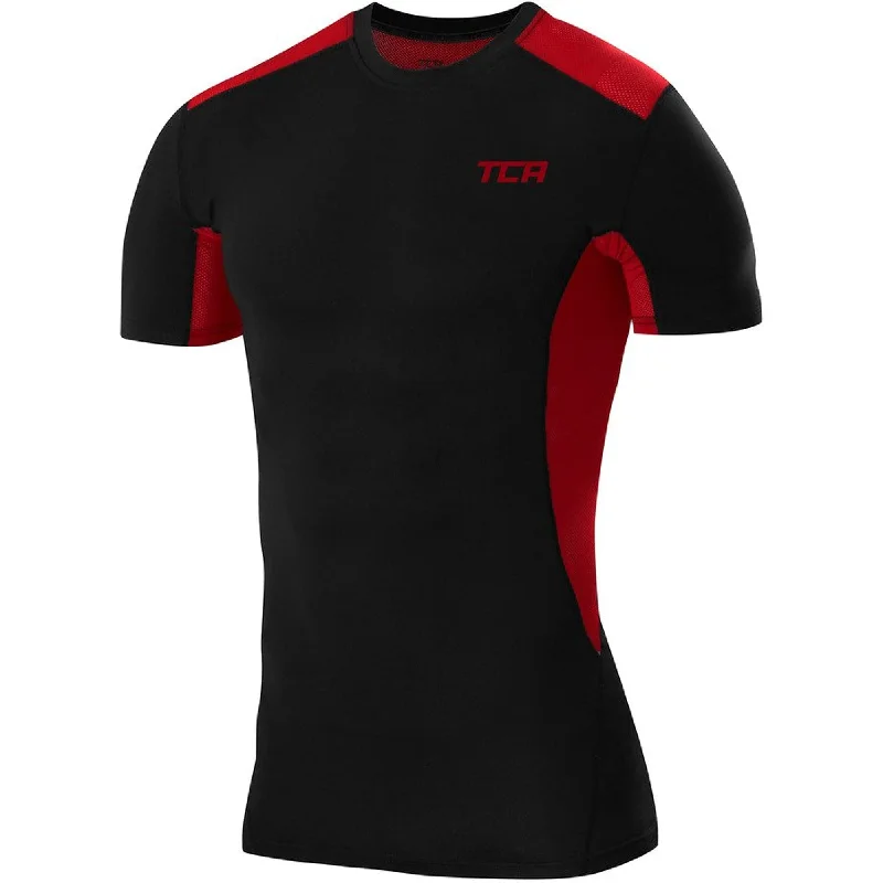 TIME-Limited Offer TCA FX Laser Mens Short Sleeve Compression Top - Black