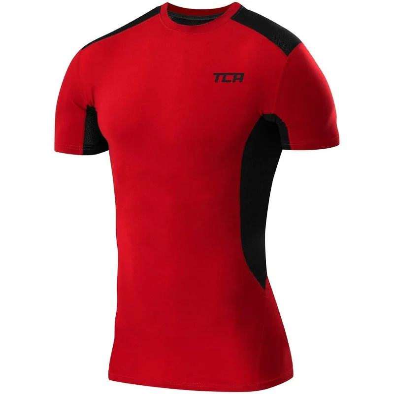 Bargain Prices TCA FX Laser Mens Short Sleeve Compression Top - Red