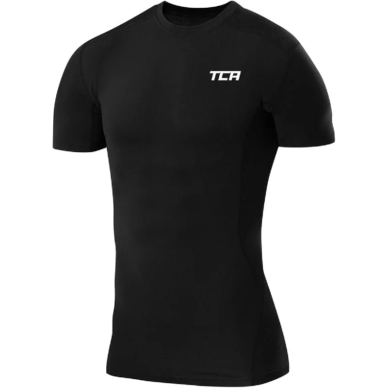 Extra Discounts TCA FX Laser Mens Short Sleeve Compression Top - Black