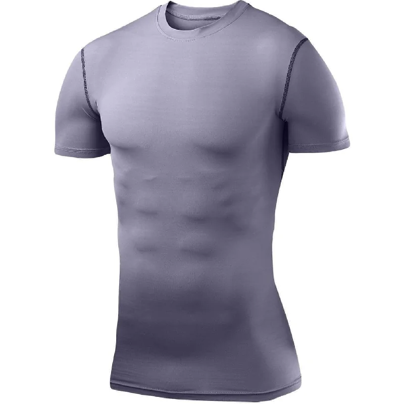 Stock Clearance TCA PowerLayer Compression Junior Short Sleeve Running Top - Grey