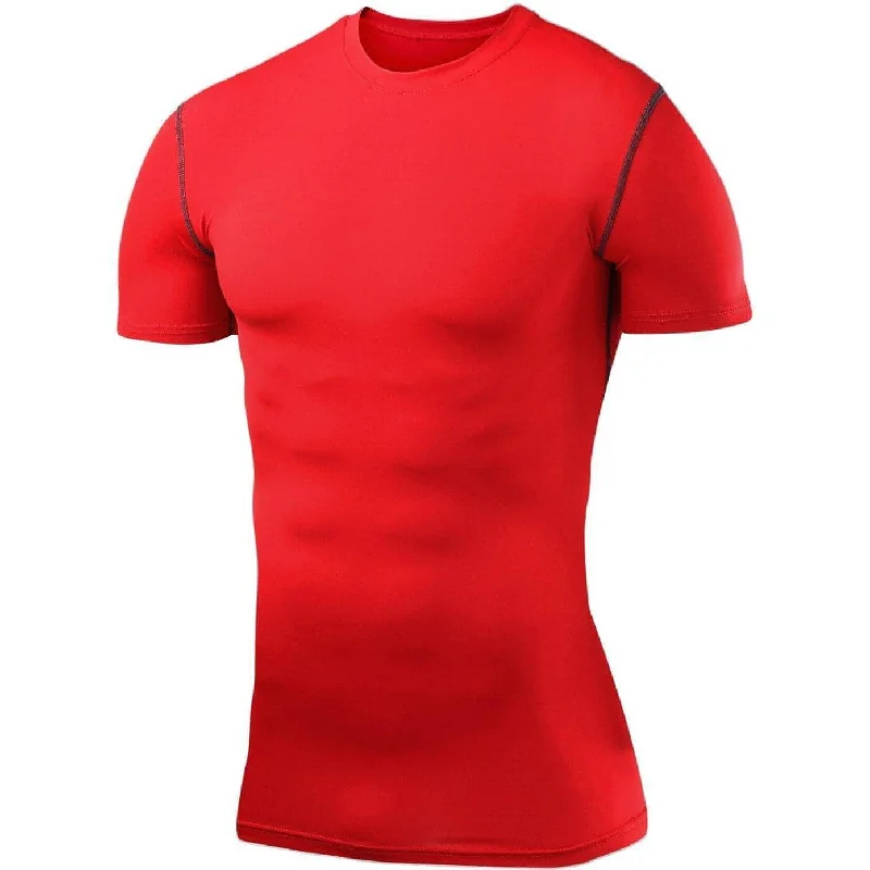 Exclusive Offers TCA PowerLayer Compression Mens Short Sleeve Running Top - Red