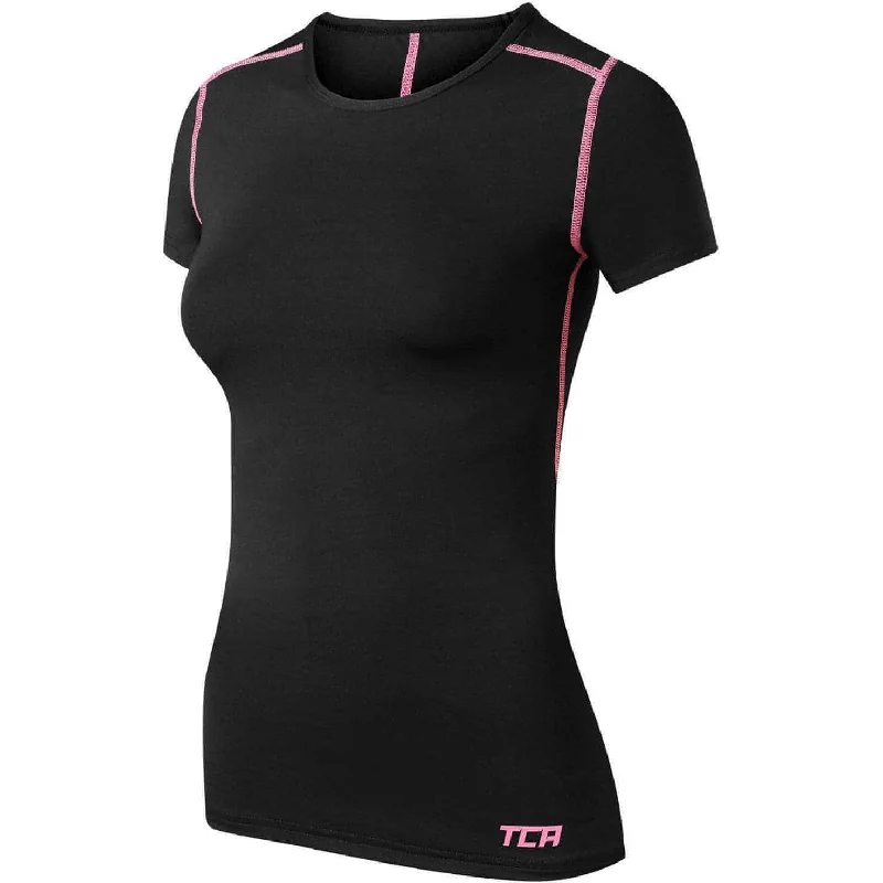 Special Promotion TCA Pro Performance Womens Short Sleeve Baselayer Running Top - Black