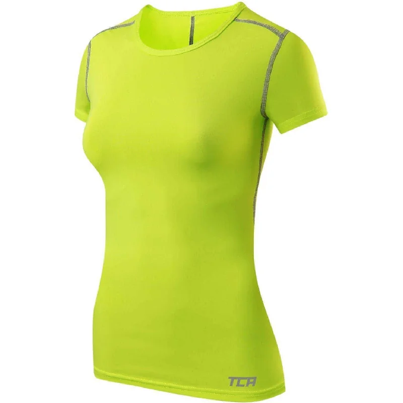 Exclusive Online Offer TCA Pro Performance Womens Short Sleeve Baselayer Running Top - Green