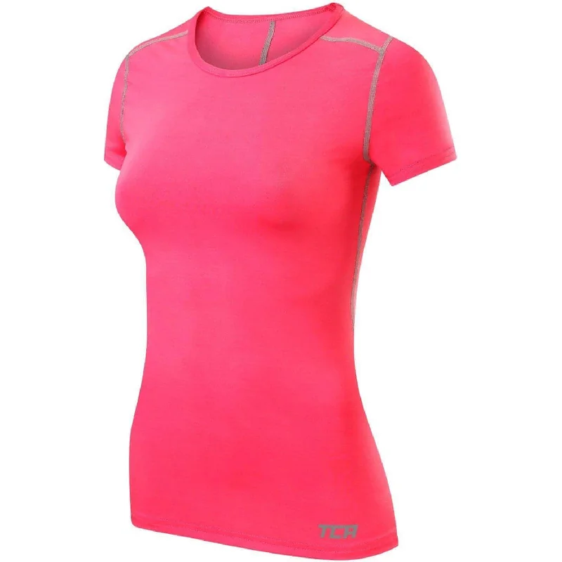 The Best Prices TCA Pro Performance Womens Short Sleeve Baselayer Running Top - Pink
