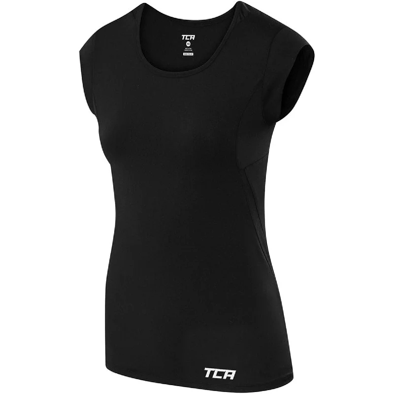 Bargain Alert TCA Tech Lightweight Cap Short Sleeve Womens Running Top - Black
