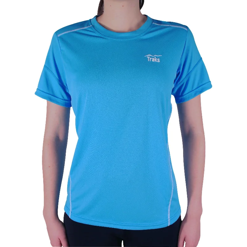 Special Buy Traks Hills Short Sleeve Womens Running Top - Blue