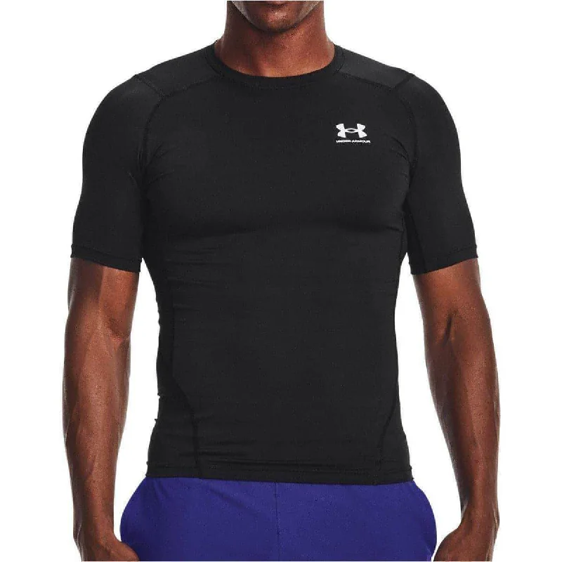 Super Deal Under Armour HeatGear Armour Short Sleeve Mens Compression Top - Black