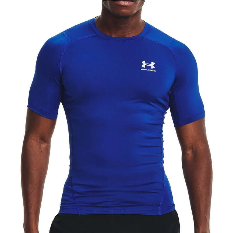 Deal Frenzy Under Armour HeatGear Armour Short Sleeve Mens Compression Top - Blue