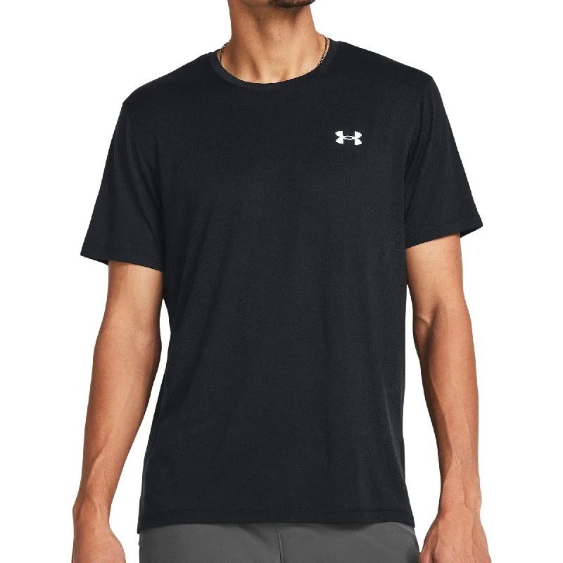 Today's Deal Under Armour Launch Splatter Short Sleeve Mens Running Top - Black