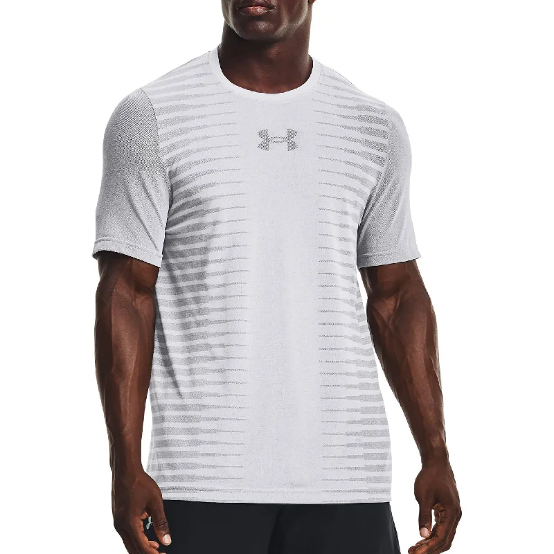 Price Drop Under Armour Seamless Workmark Short Sleeve Mens Running Top - Grey