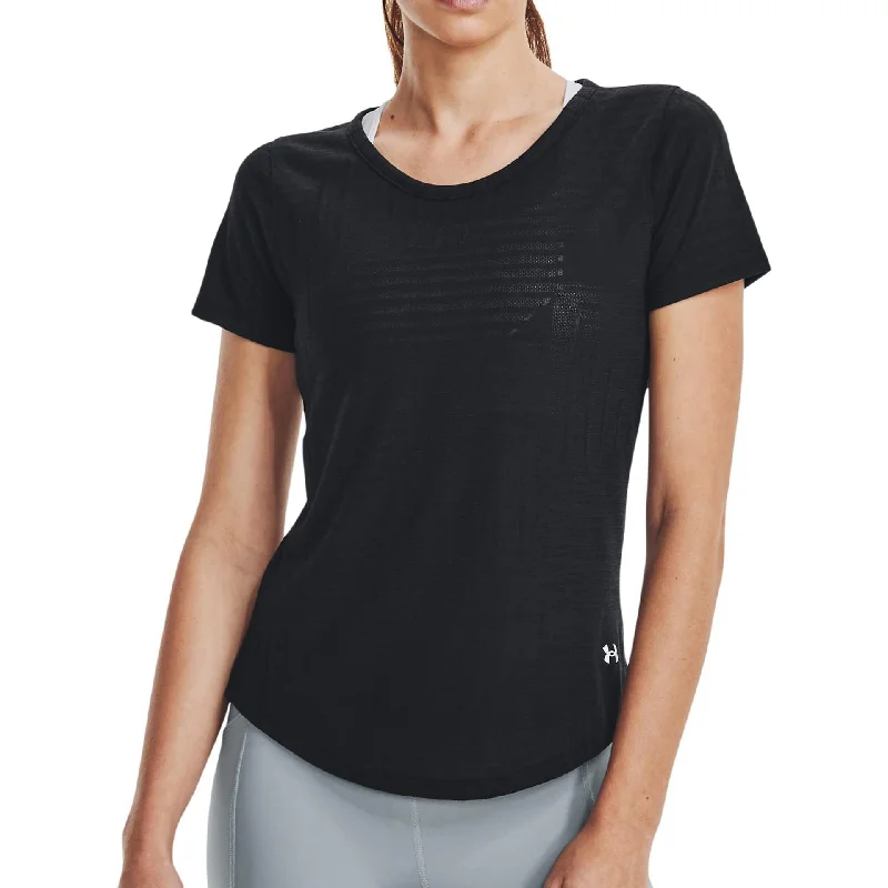 Incredible Offers Under Armour Streaker Deco Diamond Short Sleeve Womens Running Top - Black