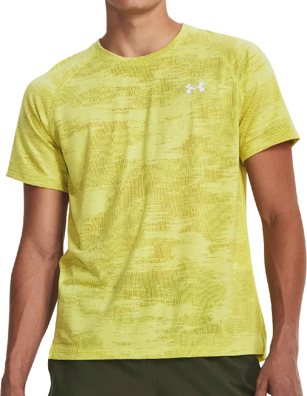Weekend Shopping Made Better Under Armour Streaker Speed Camo Short Sleeve Mens Running Top - Yellow