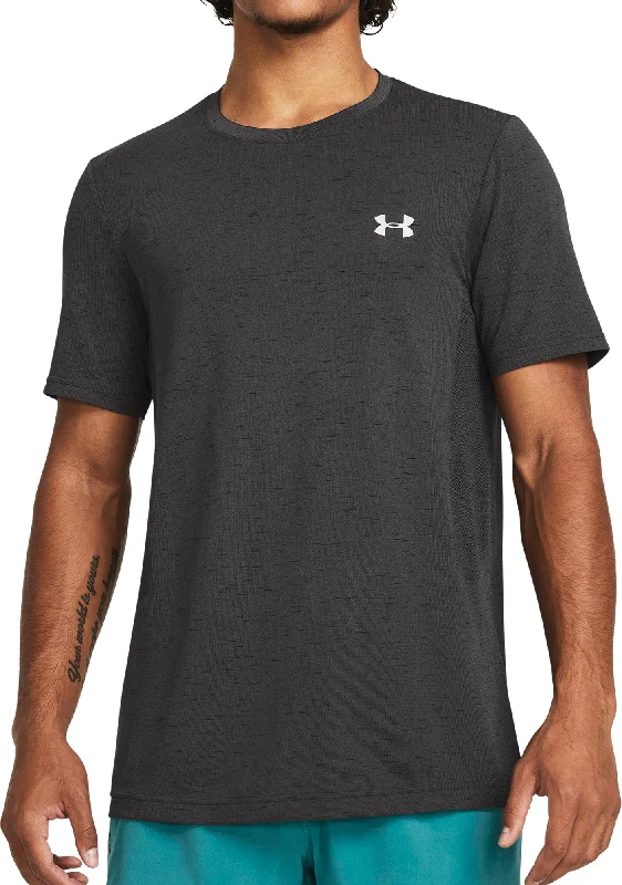 Discount Extravaganza Under Armour Vanish Seamless Short Sleeve Mens Running Top - Grey