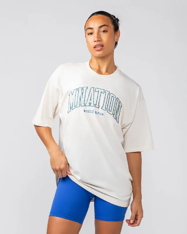 Deal Mania Varsity Oversized Tee - Travertine