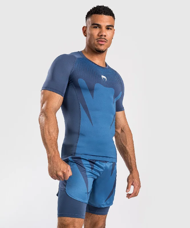 Last Chance Venum Attack Men's Short Sleeve Rashguard - Navy Blue