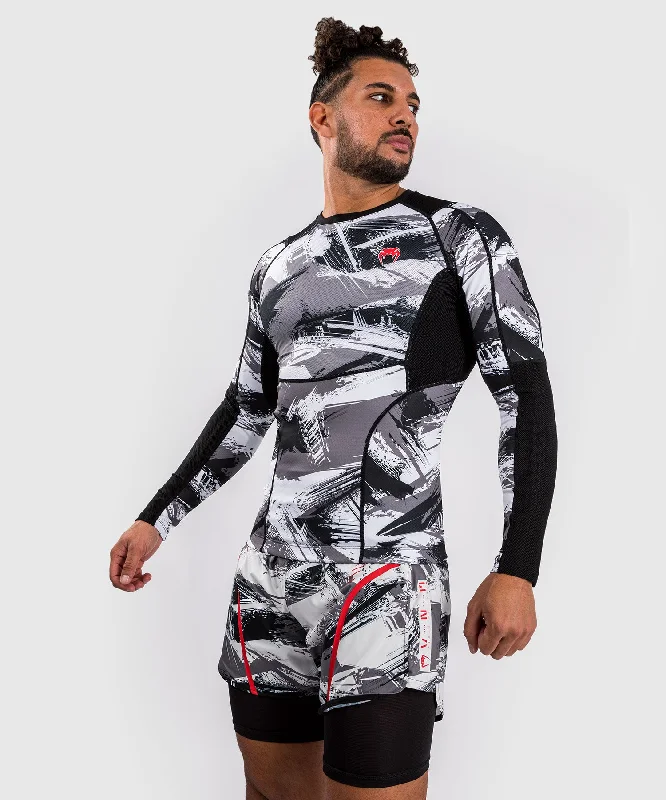 Discount Days Venum Electron 3.0 Long Sleeve Rashguard - Grey/Red