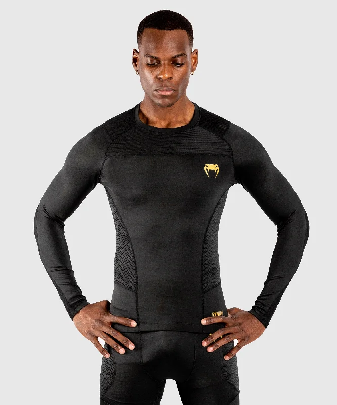 Massive Deal Venum G-Fit Rashguard - Long Sleeves - Black/Gold