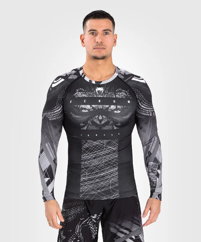Referral Discount Venum Gorilla Jungle Rashguards Long Sleeves - Black/White