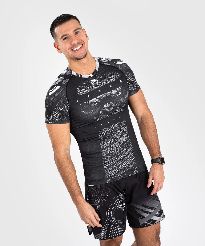 Closeout Deal Venum Gorilla Jungle Rashguards Short Sleeves - Black/White